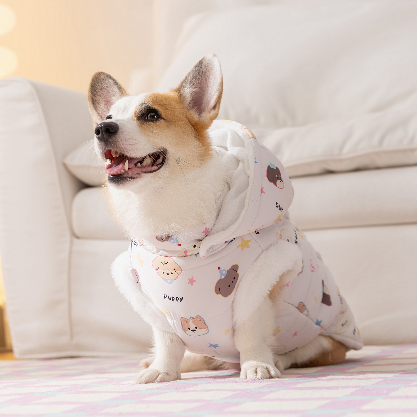 Otoño y invierno nuevo encapuchado desmontable Keqi cálido y grueso chaleco de algodón para perros pequeños y medianos mascotas perros y gatos ropa