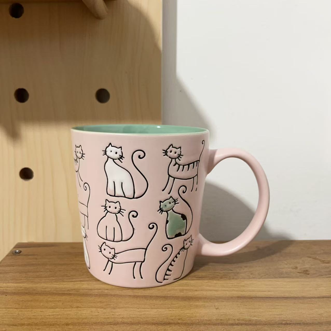 Cerámica bajo vidriado pintado a mano linda taza de gato taza de agua taza de desayuno taza de avena pareja micro pomelo