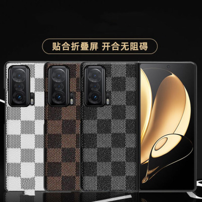 厂家直供格子纹手机套 适用华为荣耀magic V折叠屏手机壳一件代发