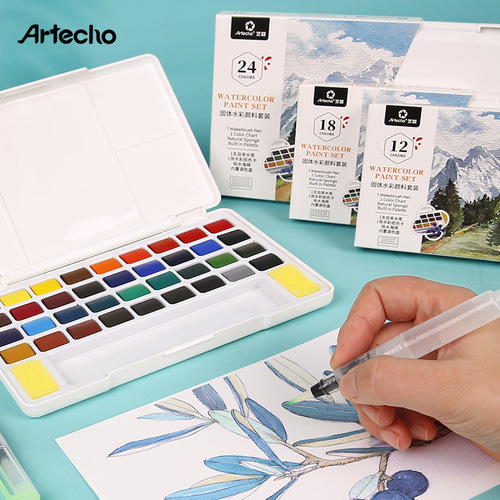 Artecho Watercolor Paint Set Student Concentrated 36-Color Solid Watercolor Paint Cross-border Wholesale Watercolor Paint