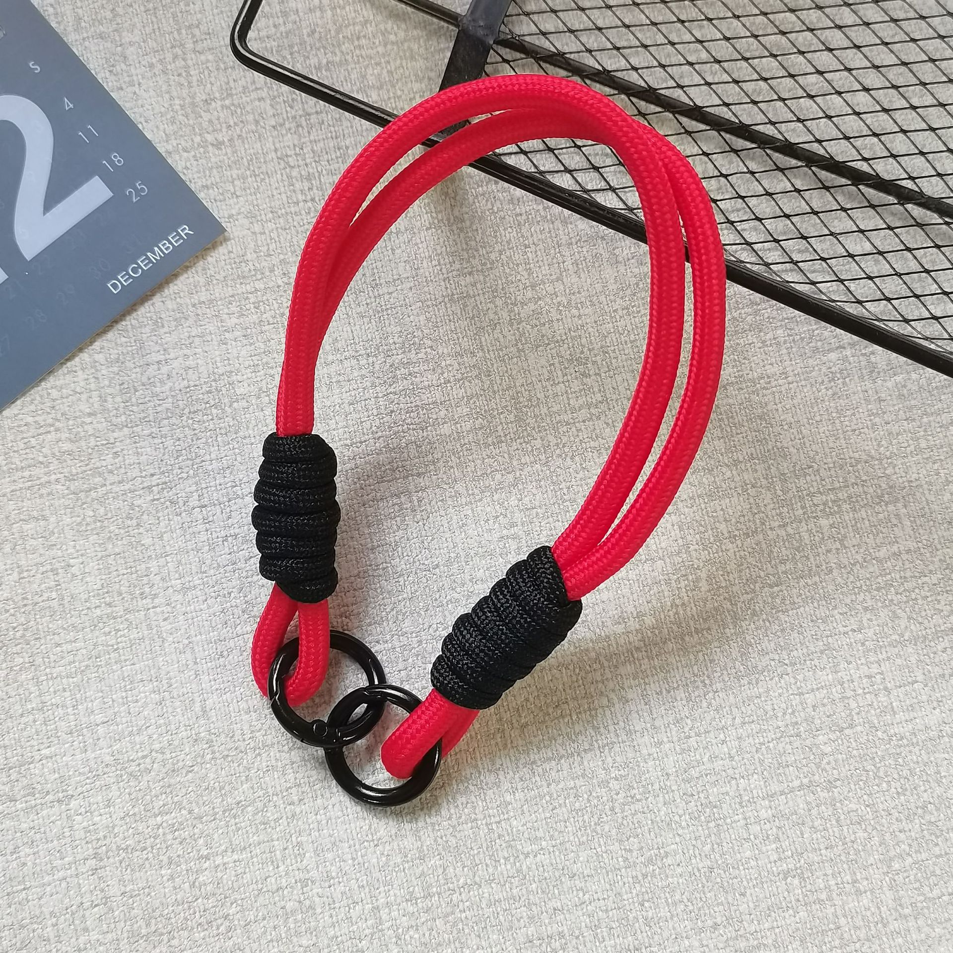 빅 레드-블랙 서클-더블 링