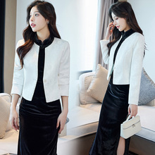 高端气质小披肩2024女春秋短外套配旗袍裙子外搭短款西装坎肩开衫