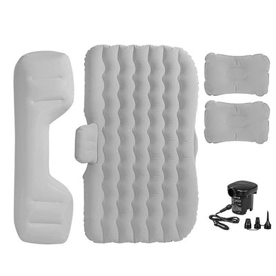 Vehicle-mounted inflatable bed sleeping pad, mattress, car bed - default-item-huiqi-s-pattern-long-pier-flocking-gray-car-pump-big-discount
