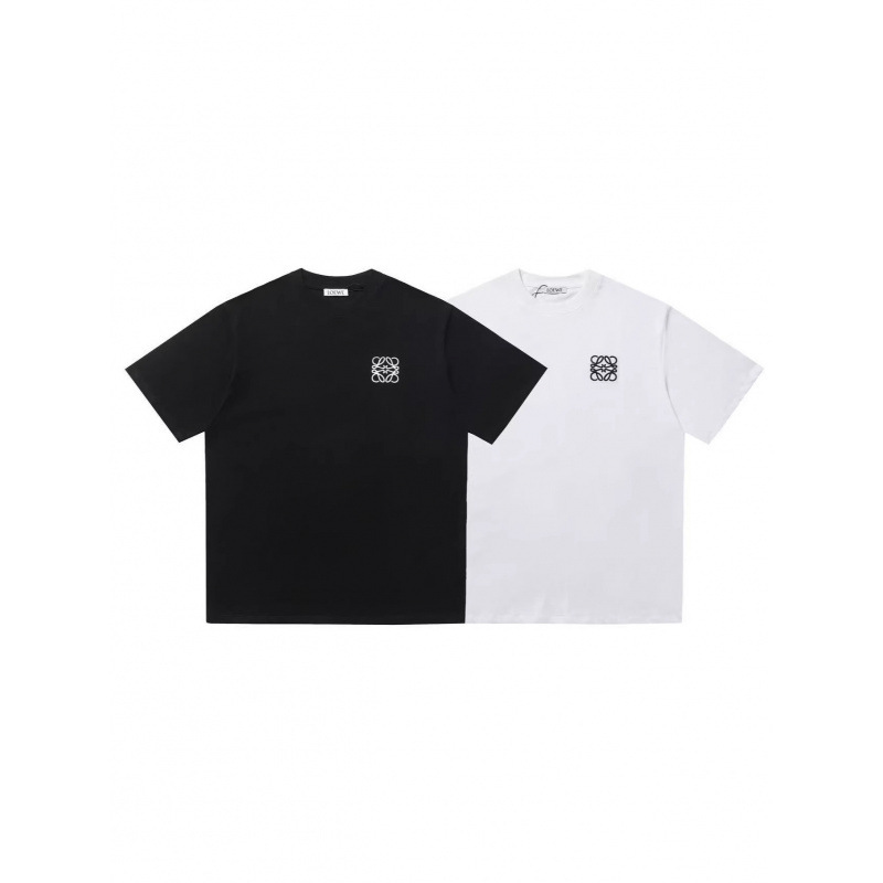 High-end Loewe T-shirt, short-sleeved, high-density pure cotton, small logo print, loose fit, round neck top High-end Loewe T-shirt, short-sleeved, high-density pure cotton, small logo print, loose fit, round neck top