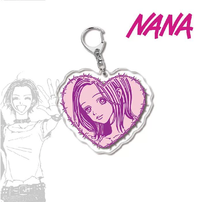 Keychain (NANA) double‑sided printed, translucent membrane, metal ring, assorted designs