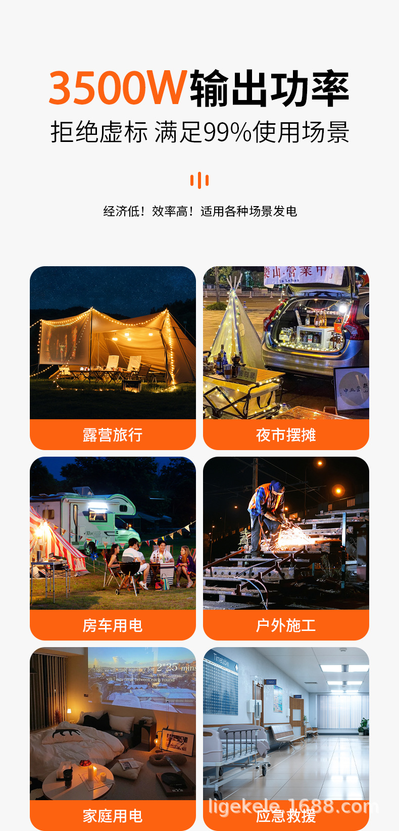 Frequency Conversion Silent Gasoline Generator 220V Small Household Portable Generator for Outdoor Camping with Pure Copper Motor