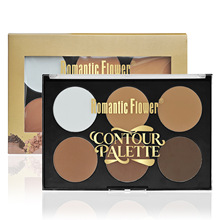 Romantic Flower跨境外贸出口6色修容粉饼盘防水哑光自然脸部化