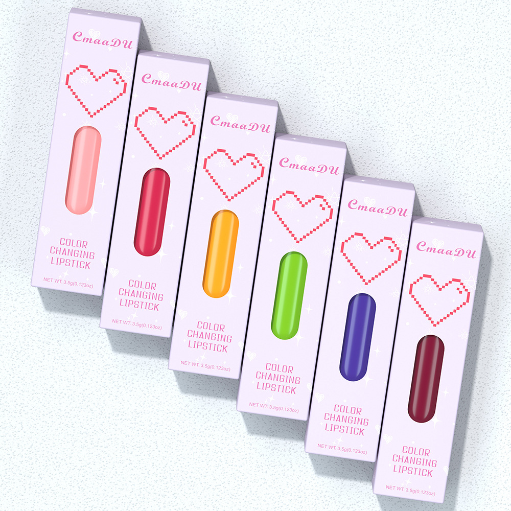 Check it out! Link Disclaimer - Exclusive for Foreign trade :CmaaDu 6-color Fruit-flavored Color-changing Moisturizing Lipstick undefined