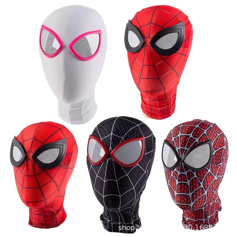 Halloween Spiderman Headgear Douyin Same Style Funny Sand Sculpture Mask Full Face Children Adult Mask Sand Sculpture Wholesale