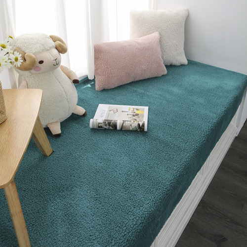 Bay window mat window sill mat modern simple lamb velvet thickened plush mat autumn and winter non-slip balcony tatami cushion