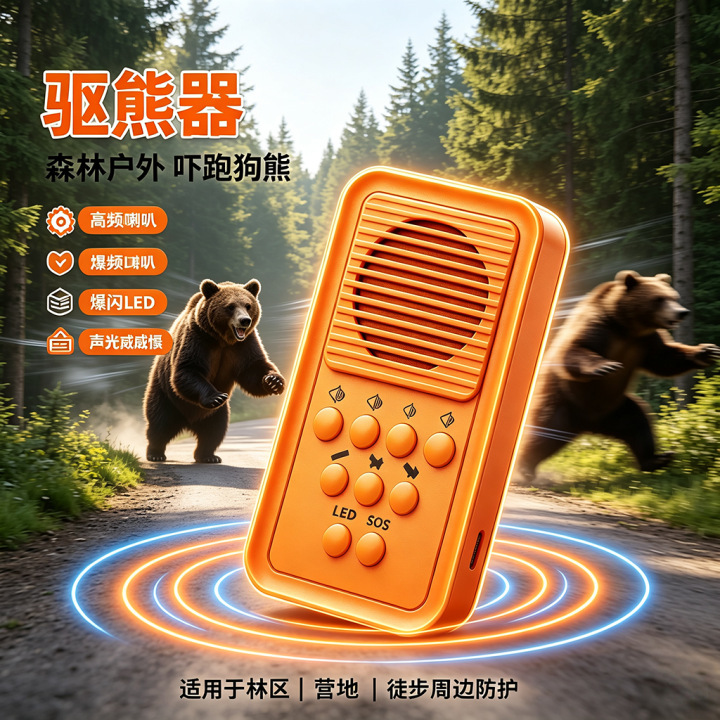 Bear Repellent Sonic Shock Led Alarm Device for Camping and Hiking, Anti-Bear and Wild Animal Deterrent, Sos Emergency Outdoor Safety Equipment Bear Repellent Sonic Shock Led Alarm Device for Camping and Hiking, Anti-Bear and Wild Animal Deterrent, Sos Emergency Outdoor Safety Equipment