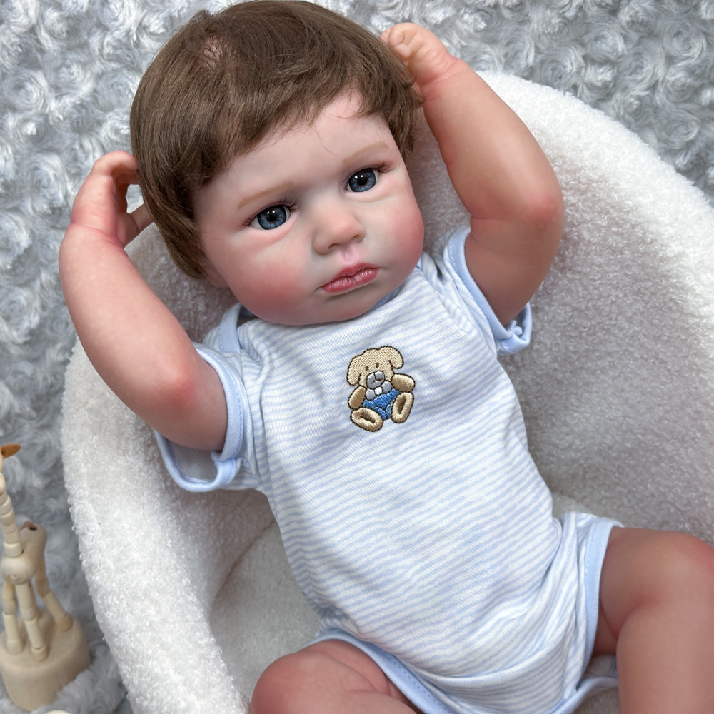 20 pulgadas muñecas de ojos abiertos de simulación de goma blanda pura pintada a mano muñeca transfronteriza renacida juguetes intercambiables