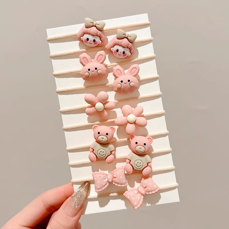 Cuerdas de cabello para niños anillo de cabello de pulgar toque de cabello para bebés cuerdas de cabello para niñas de alta elasticidad no lesionar banda de cabello para niñas