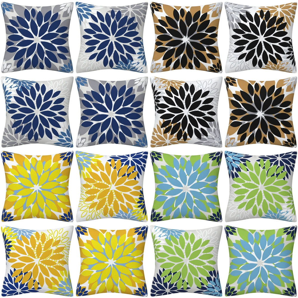 Серебристо-серый подушечный чехол Nordic Simple Geometric Floral, цифровая печать, домашнее украшение, наволочка, чехол для подушки на улице, оптовая продажа