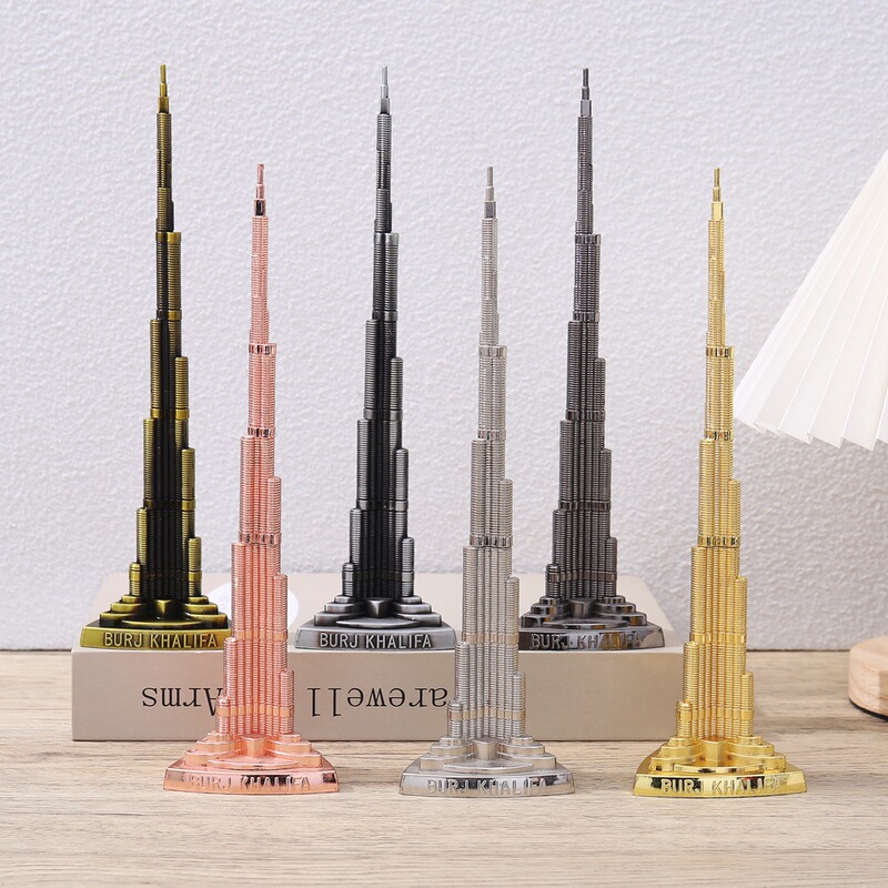 Foreign Trade Dubai Burj Khalifa World Landmark Architectural Model Metal Crafts Home Decoration Modern Simple