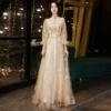 Long, champagne color