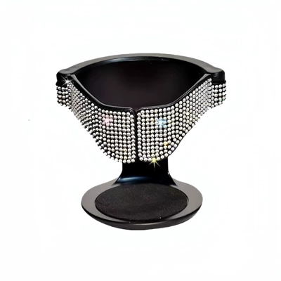 Car Rhinestone Water Cup Holder Car Rhinestone Tea Cup Holder Car Storage Rack with Drill Cup Holder Air Outlet Fixing Bracket (Car cup holder/beverage holder) - white-diamond