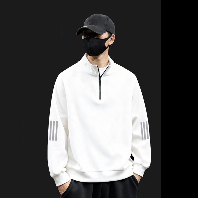 男士立领卫衣男2025秋冬季新款半拉链休闲套头外套男宽松百搭上衣