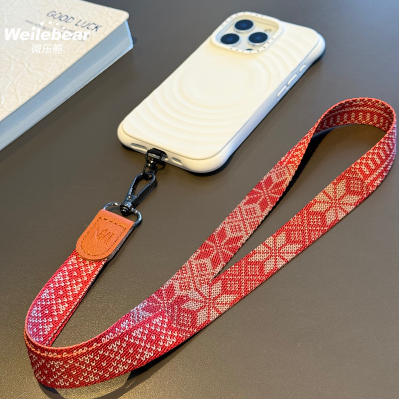 ハイエンドのオリジナルプリント携帯電話ストラップ、首を締め付けない幅広の布製IDストラップ、屋外用ポータブル紛失防止リストストラップ|undefined