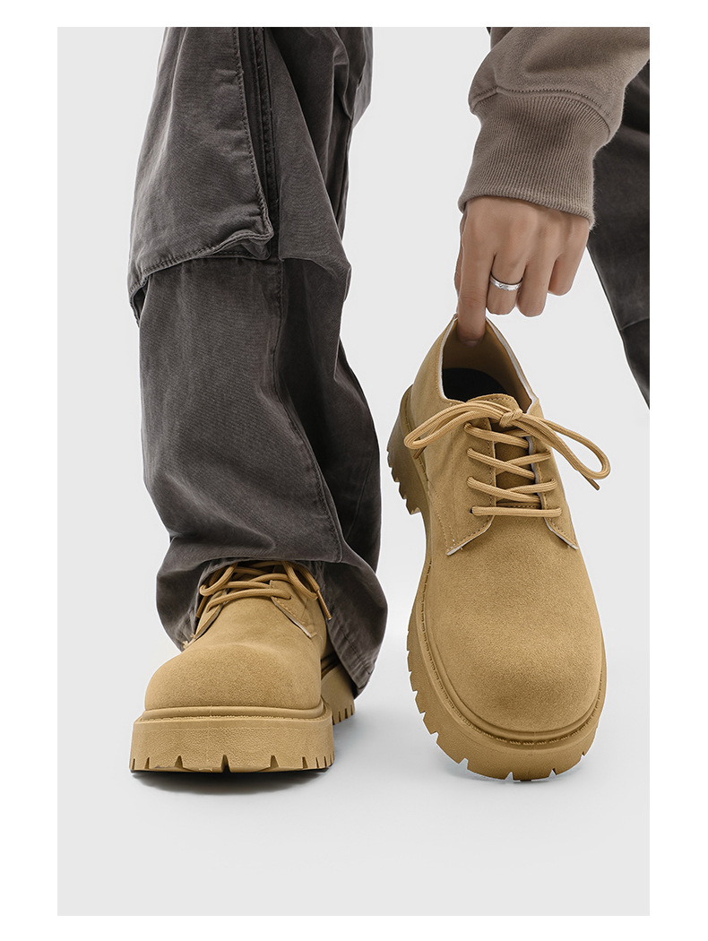 ShoeVault Large Size Derby Shoes For Men, Spring And Autumn New Casual Thick-Soled Height-Increasing Suede Leather Shoes, Men's_voghion.com