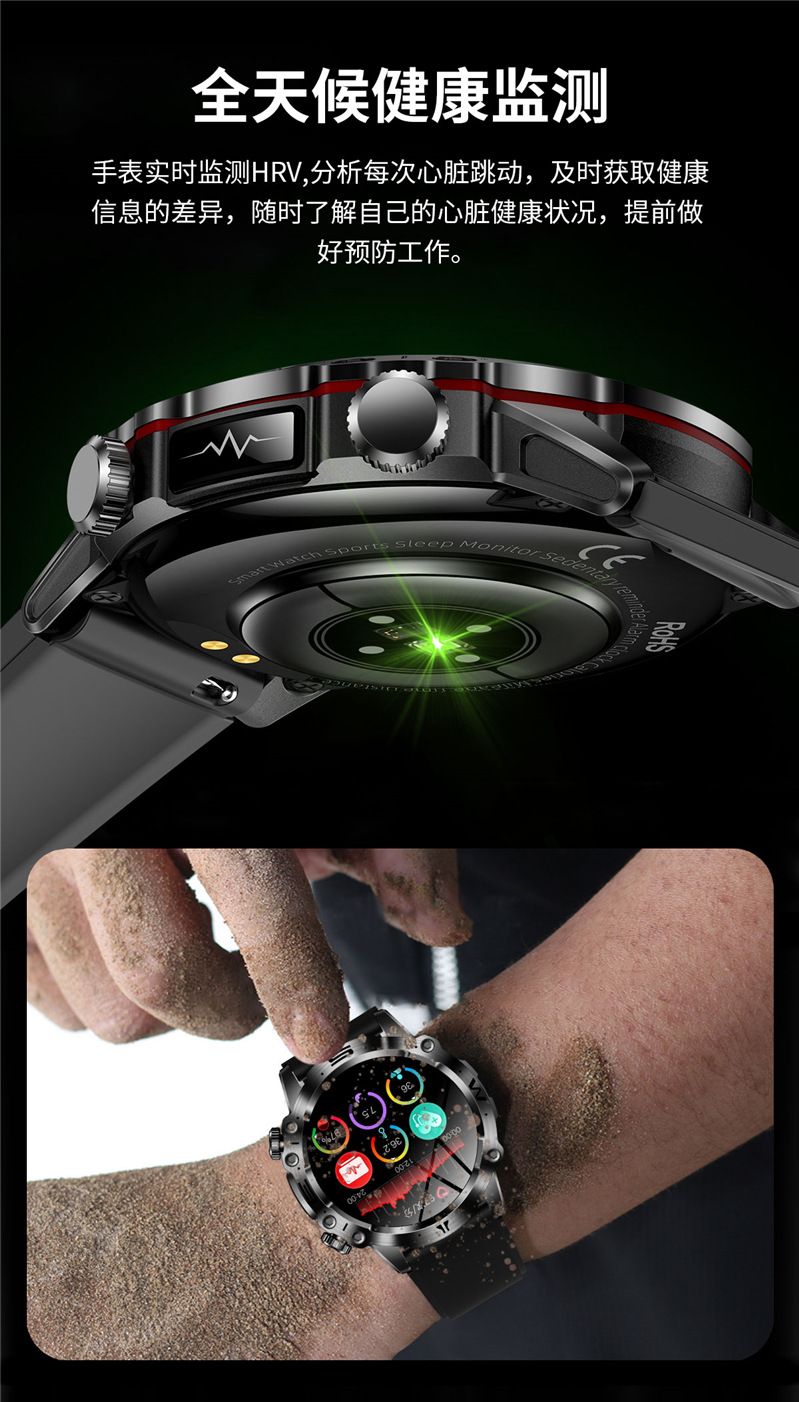 2024 Cross-border New ET482 smartwatch AMOLDE high-definition non-invasive blood glucose, body temperature and blood pressure Outdoor Sports undefined