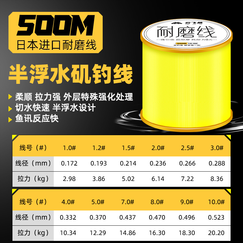 500m japan imported wear-resistant line [island fishing line]