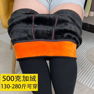 Fleece-lined kg wear 500g warm pants winter golden armor waist Protection high waist outer wear leggings women's thick cotton pants