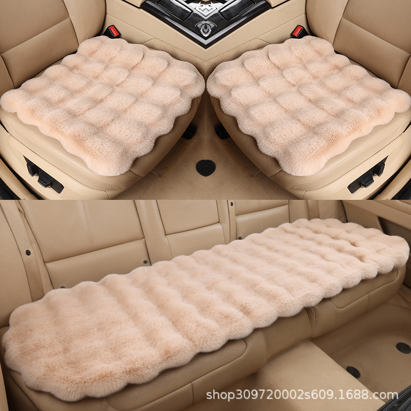 Plush cushion three-piece new bubble velvet car seat cushion thickened warm autumn and winter non-slip general car cushion