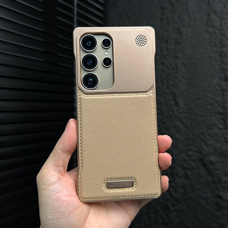 Cross-Border Applicable Samsung S25Ultra Aromatherapy Leather Borderless Magnetic Phone Case S24Ultra High-End Pc