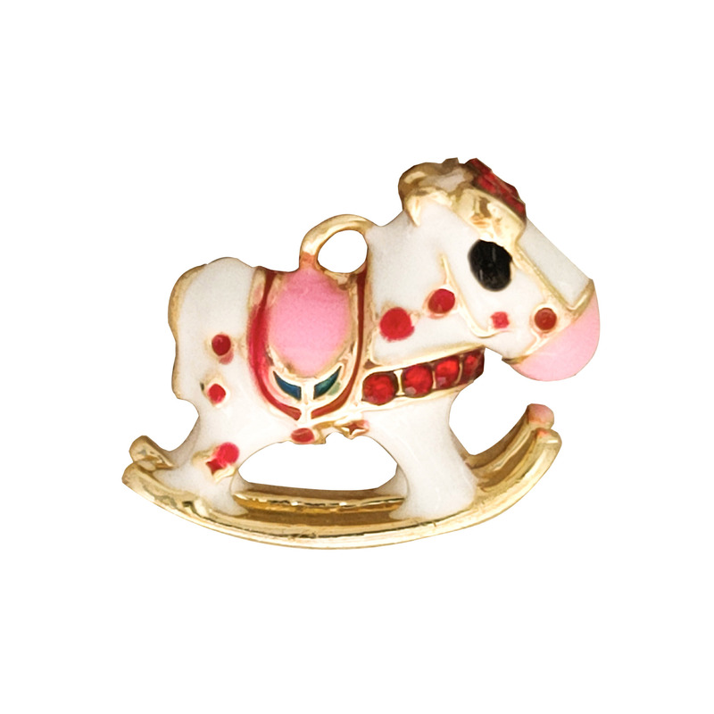 ペンダント馬アニメエナメル彩トロイの木馬ネックレスペンダント軽贅沢小衆高級感が落ちないdiyアクセサリー部品|undefined