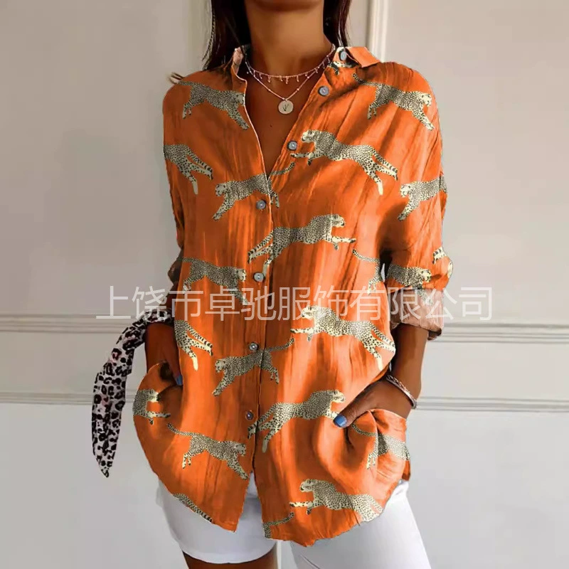 2024 новый стиль женская длинная рубашка женская AliExpress производитель поставки женская повседневная рубашка с длинными рукавами