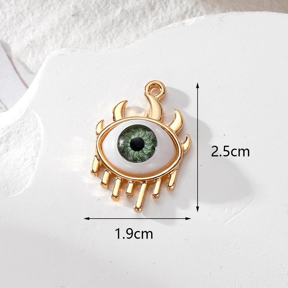 10 PCS/Package Quantity Alloy Material 10 PCS/Package Alloy Beads Colorful Devil's Eye Eye Pendant DIY Jewelry Accessories Earrings Necklace