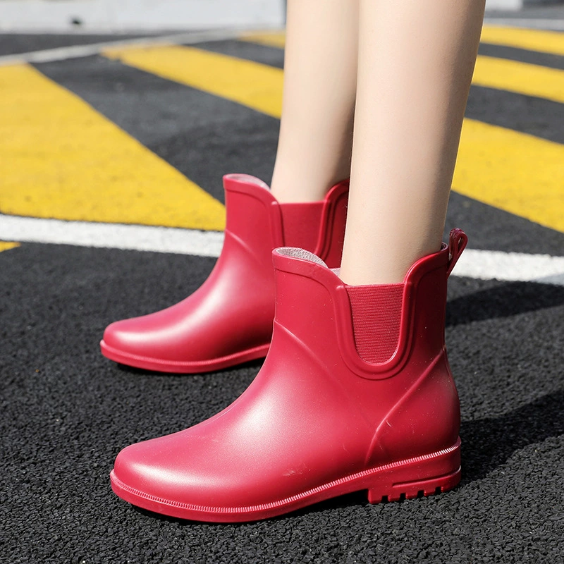 Новый стиль дождевая обувь женская короткая нескользкая водонепроницаемая обувь женская обувь повседневная ходьба обувь кухонная короткая обувь резиновая обувь дождь сапоги