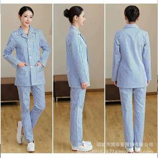 工厂棉质病号服病人服精神医院患者服蓝白条纹长短袖各种款式花形-阿里巴巴