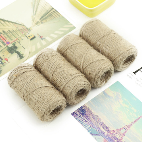 Wholesale hemp rope small reel 30 meters/roll hemp rope manufacturer direct supply 2mm DIY jute rope fine hemp rope
