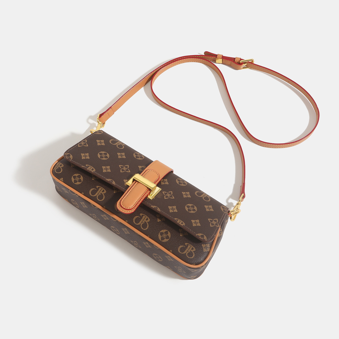 Genuine Leather Retro Printed Baguette Underarm Bag For Women 2026 New Fashion Versatile Niche Luxury Shoulder Crossbody Bag - Thumbnail 4