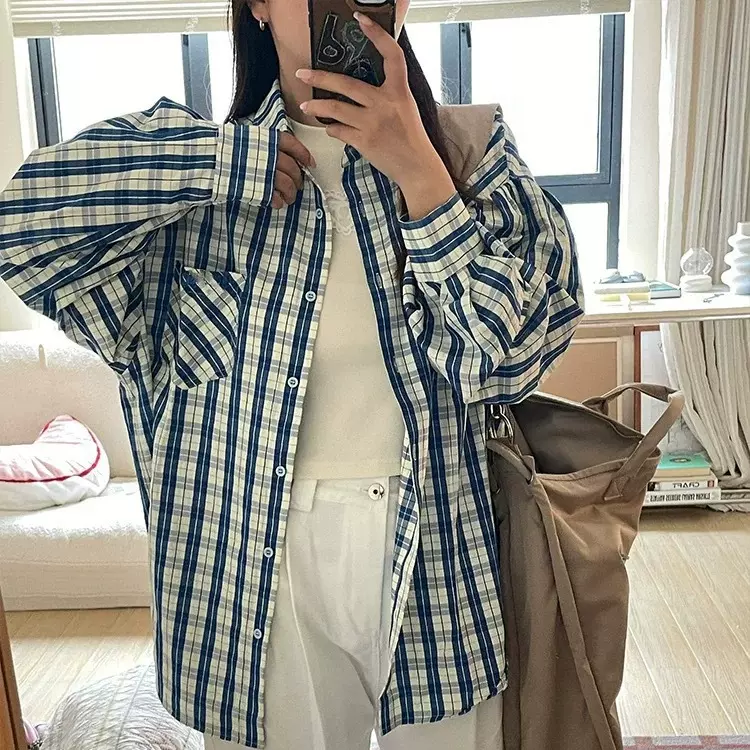 POLO领衬衫女春秋季复古宽松设计感小众法式防晒长袖衬衣上衣外套