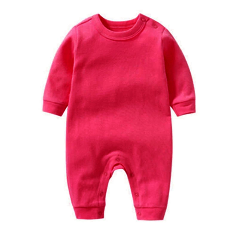 Детский комбинезон с длинным рукавом, пижама, демисезонный solid bodysuit для новорожденного