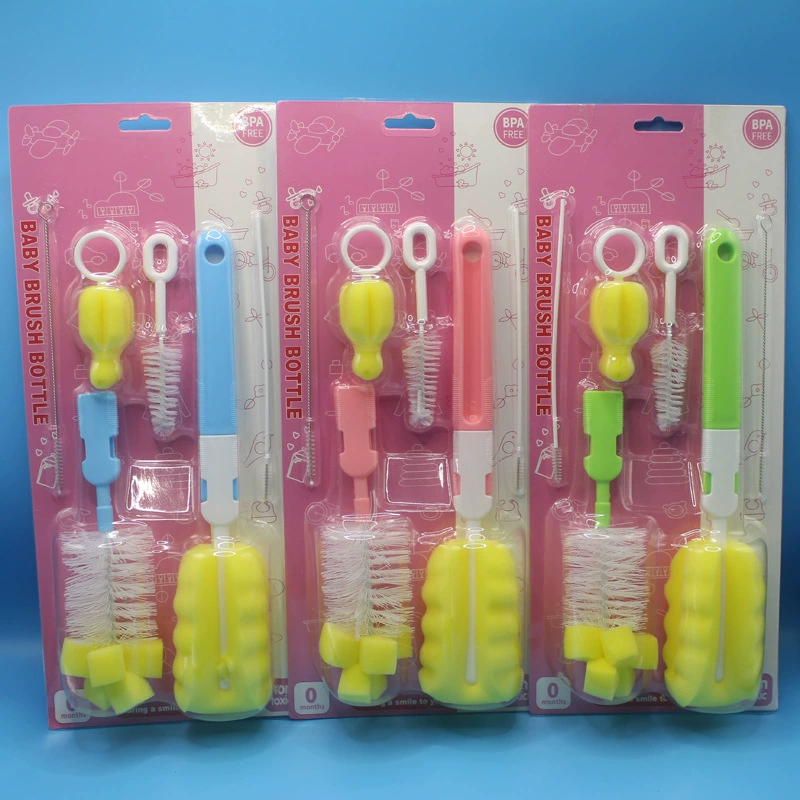Набор из шести щеток для бутылочек, щетка для мытья детских бутылочек, щетка для сосков, щетка для соломинок, набор чистящих губок