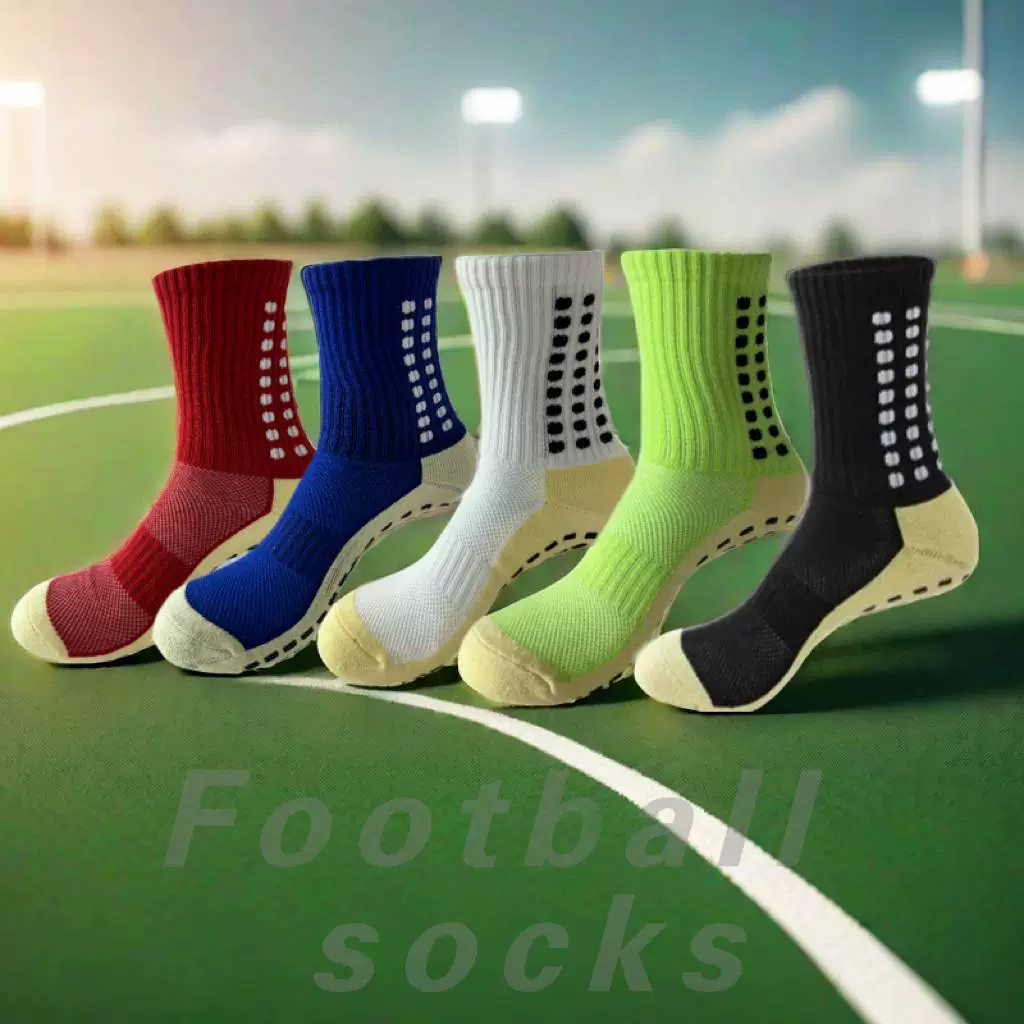 Football non-slip socks for training, mid-length, increased thickness