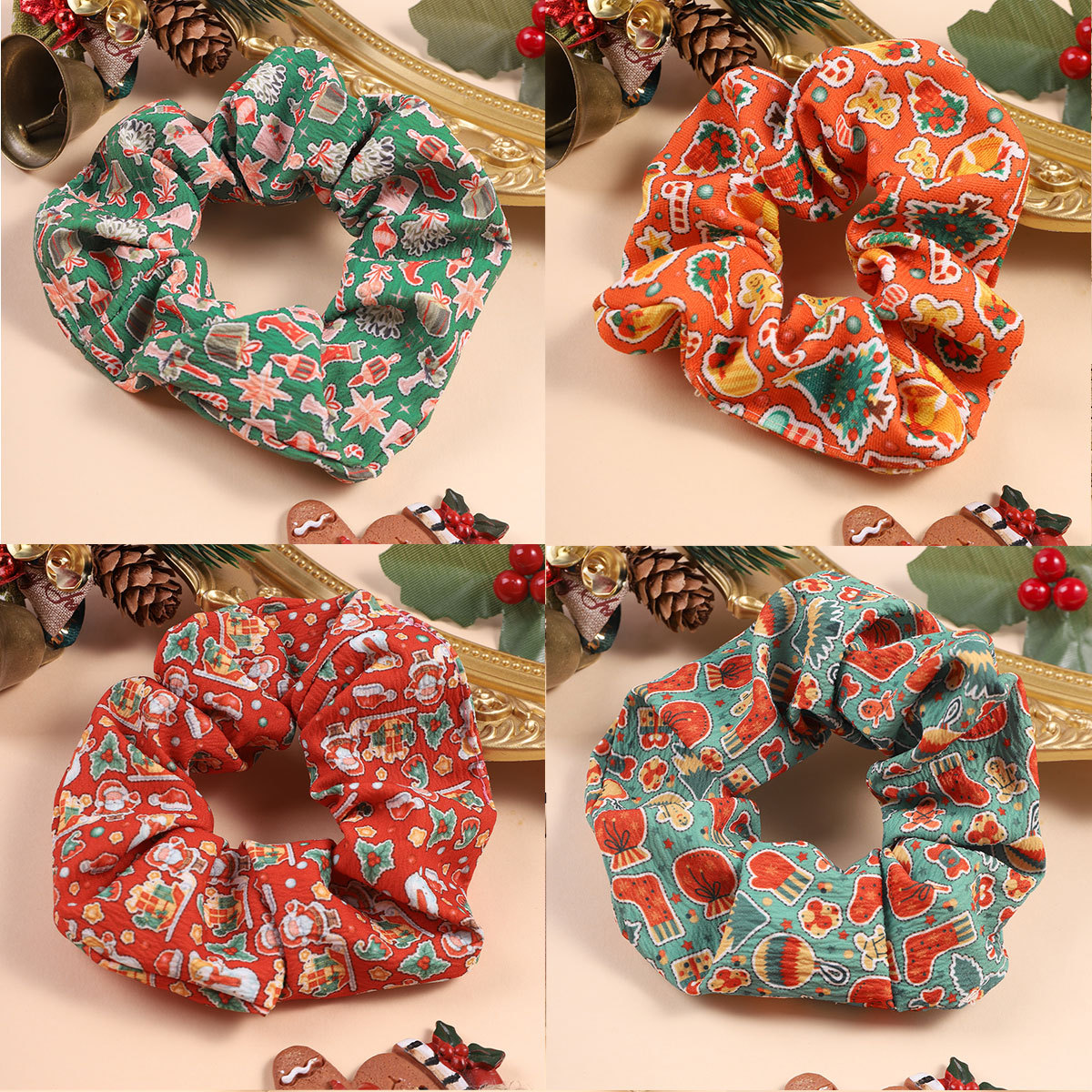 30g Weight Hair Tie Hair Accessories Type 1 Piece Quantity Holiday, Daily Occasion Christmas Festival Halloween Pattern, Christmas Tree Pattern Women's Gender Simple Style Style Christmas Simple Style Women's Halloween Pattern Christmas Tree Hair Tie 1
