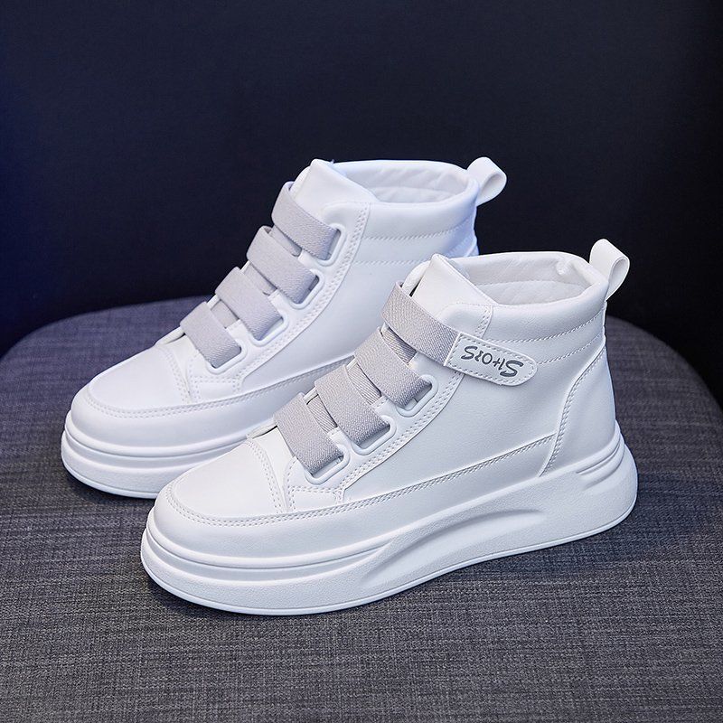 Thick-Soled White Women's Shoes 2025 Versatile Sports and Leisure Inner Heightening New Sneakers Spring and Autum High-Top Autum Suyi Thick-Soled White Women's Shoes 2025 Versatile Sports and Leisure Inner Heightening New Sneakers Spring and Autum High-Top Autum Suyi