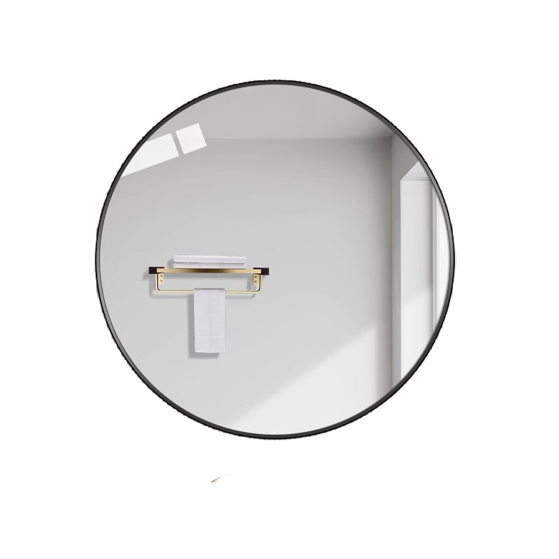 Espejo de baño simple, espejo de baño simple, espejo de maquillaje de pared de inodoro, vidrio de pared de lavabo sin perforación