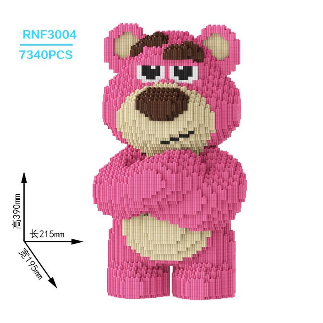 (2개) 국경을 넘나드는 인기상품(무료라벨링) 차오러센 딸기곰 시리즈 빌딩블록 소립자 교육용 장난감 장식품