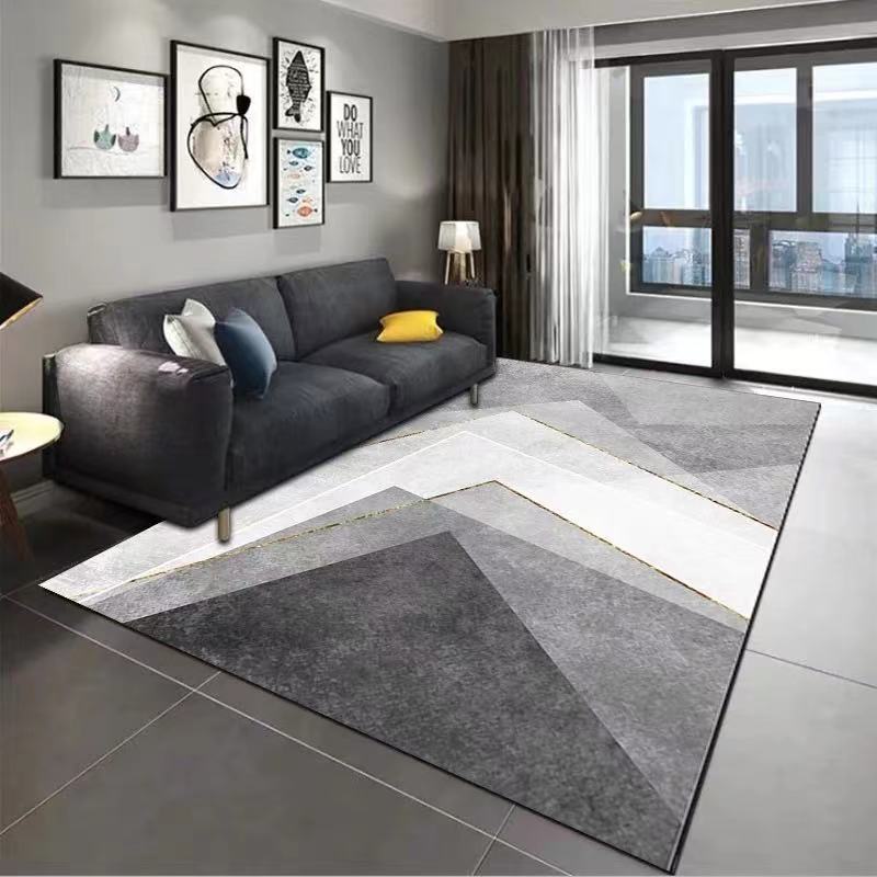 Alfombra nórdica geométrica para sala de estar, de gran superficie y cobertura completa, alfombra para dormitorio junto a la cama, alfombra resistente al desgaste para mesa de centro y sofá, para uso doméstico.