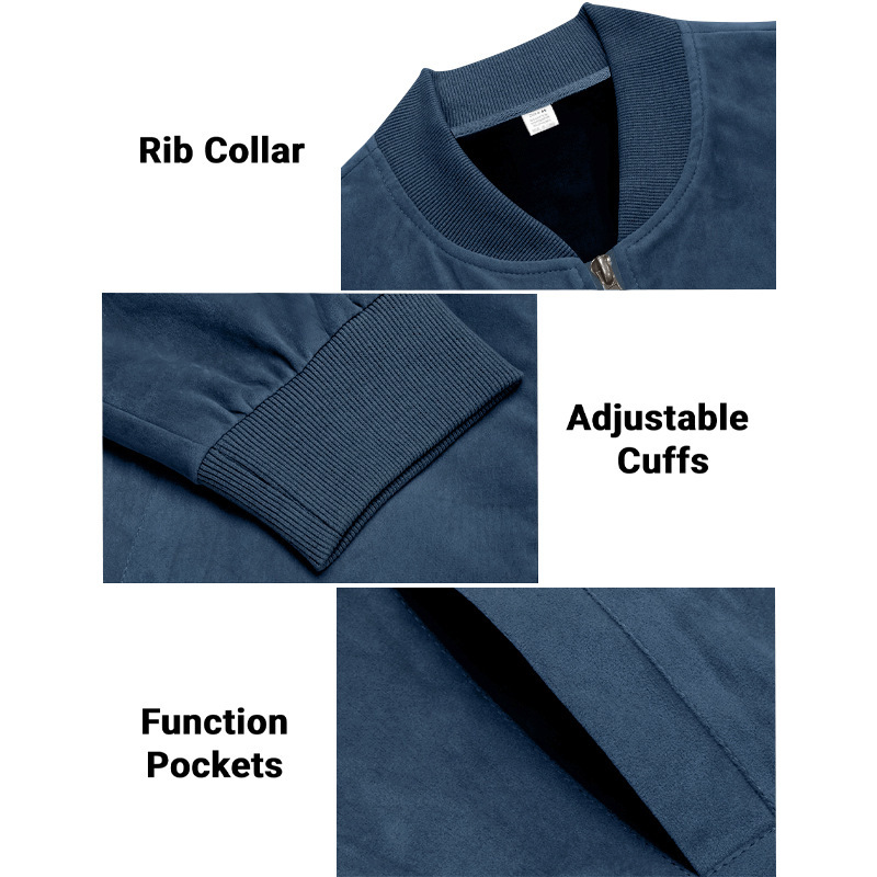 1 Cross-Border Autumn Suede Solid Color Zipper Jacket Casual Retro Long Sleeve Cardigan Coat Men's Cotton_viptrois.com