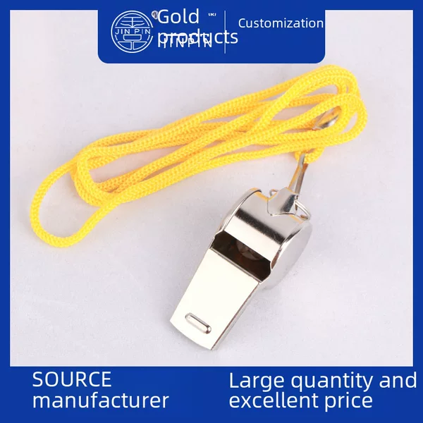 Covered iron whistle 6-word metal referee whistle first aid whistle with 900D lanyard OPP independent packaging