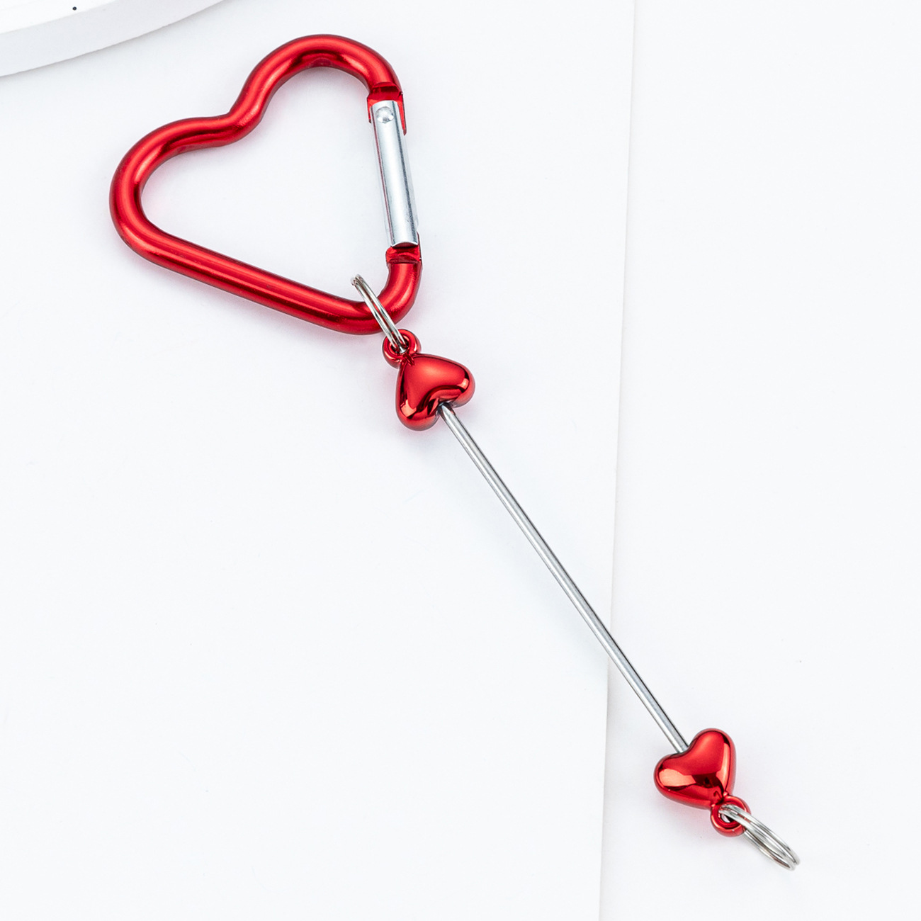 Bricolaje amor mosquetón con cuentas gancho de metal llave hebilla mochila mosquetón multifunción al aire libre