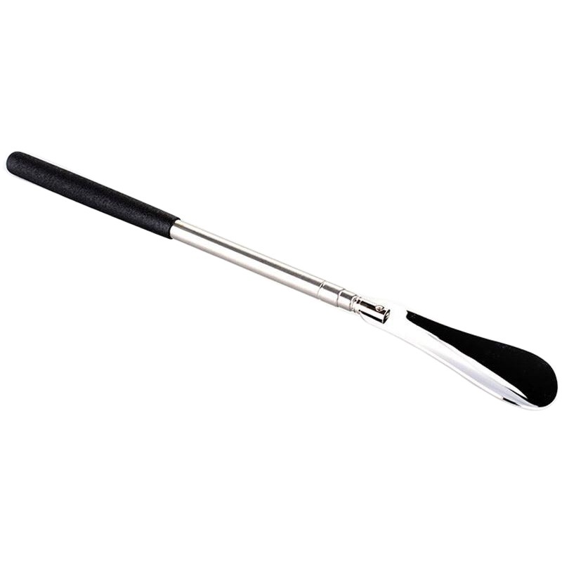 En stock de venta directa de acero inoxidable de metal de tres secciones retráctil tirador de zapatos de almacenamiento libremente ajustable conveniente Extractor de zapatos de metal