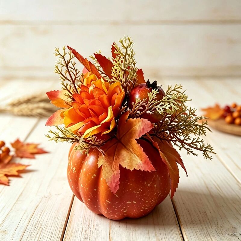 Cross-border autumn harvest Thanksgiving decorations, artificial pumpkins, autumn-themed Halloween decorations, artificial pumpkin claws, and artificial chrysanthemums